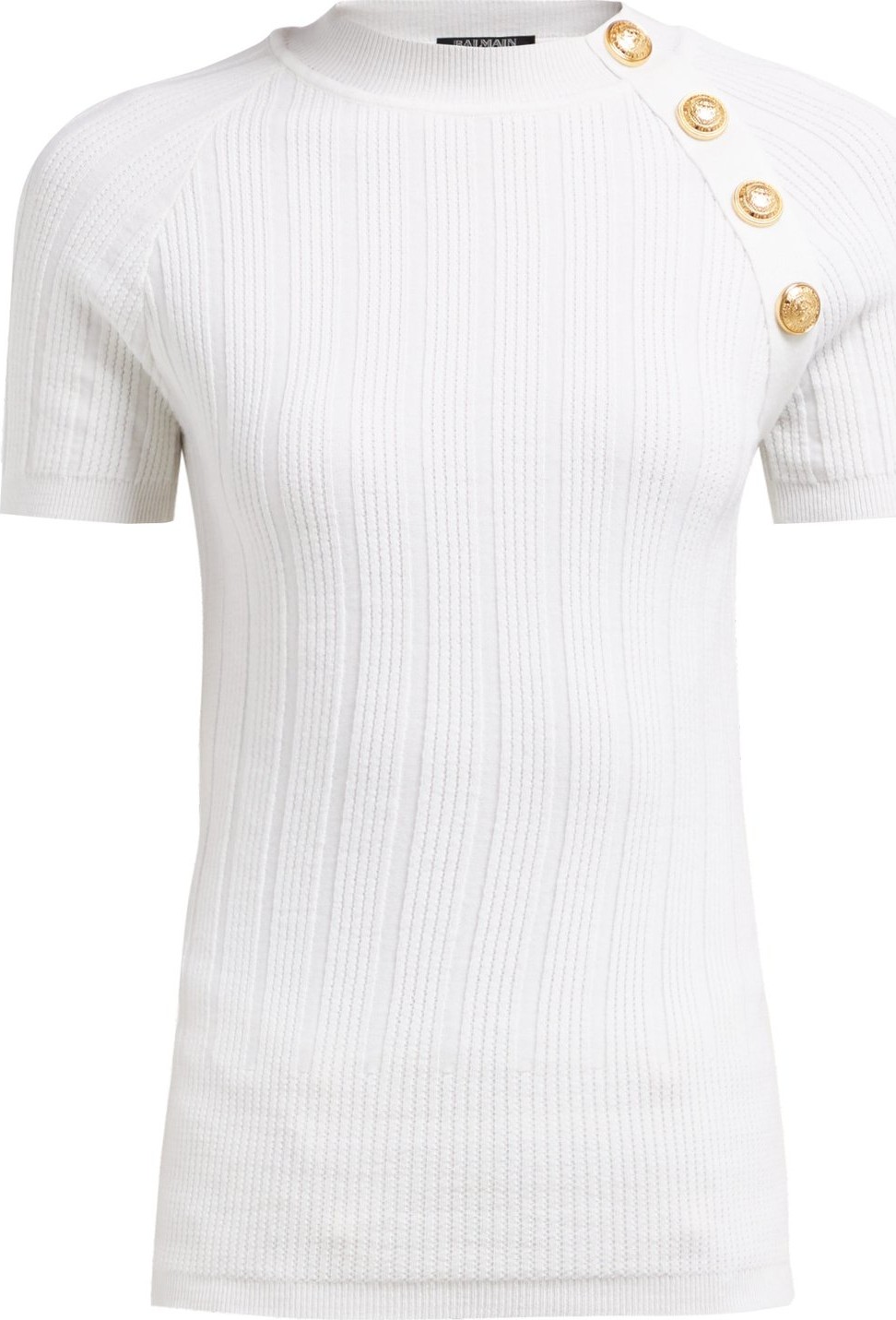 Balmain Ribbed-knit wool-blend top