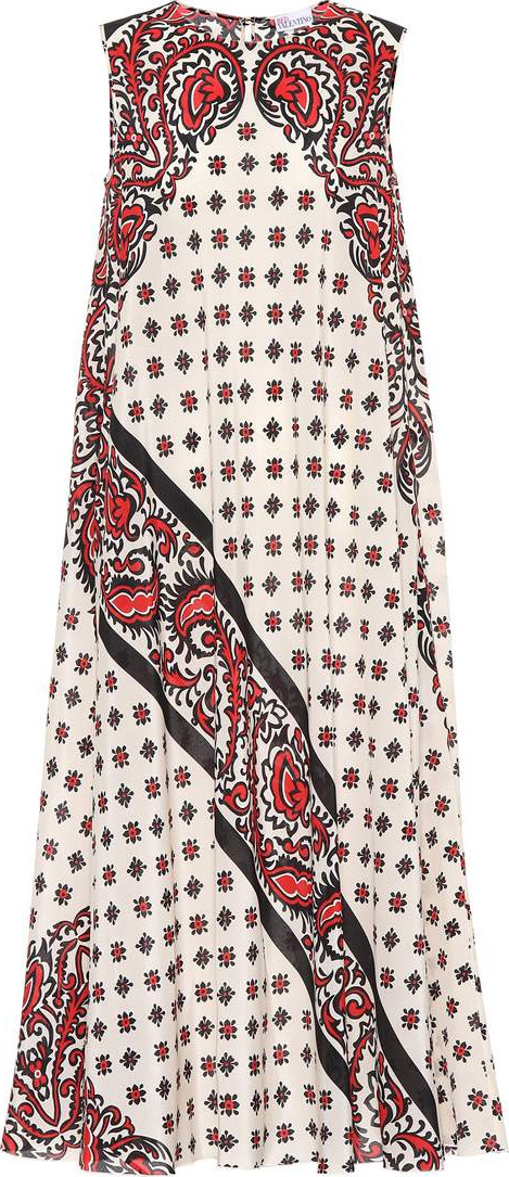 RED Valentino Printed silk dress