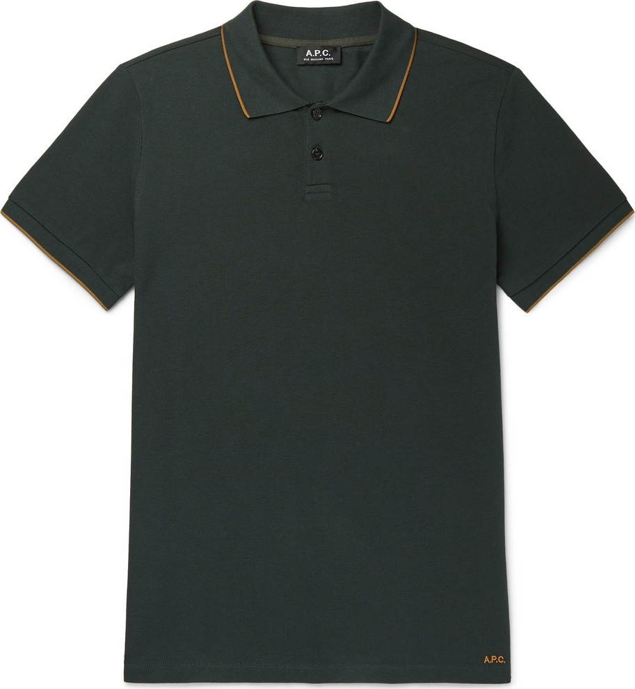 A.P.C. Contrast-Tipped Cotton-Piqué Polo Shirt