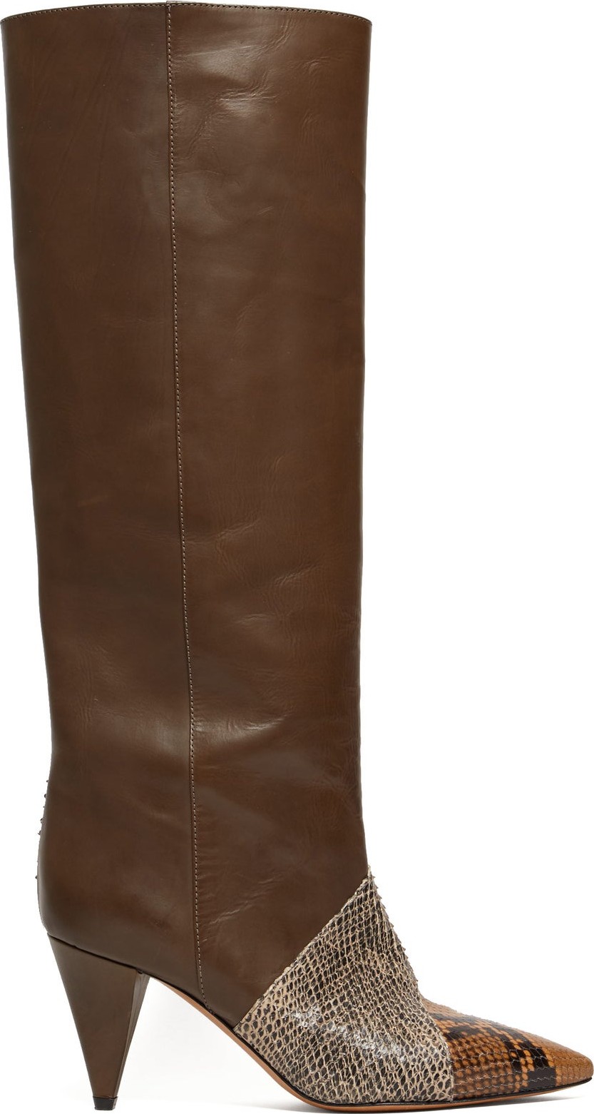 Isabel Marant Laomi snake-effect leather knee-high boots