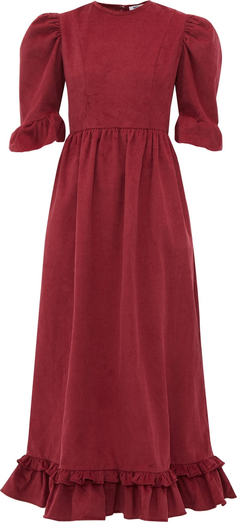 Batsheva Puff-sleeve cotton-corduroy dress