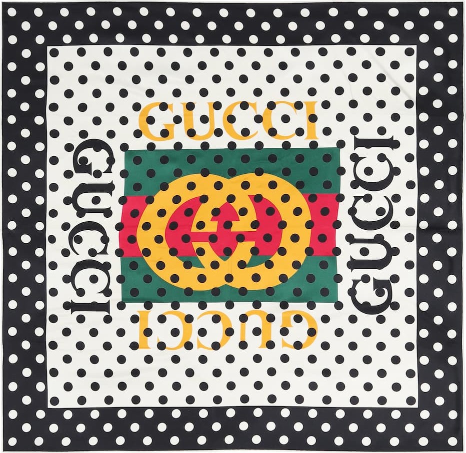 Gucci Logo silk scarf