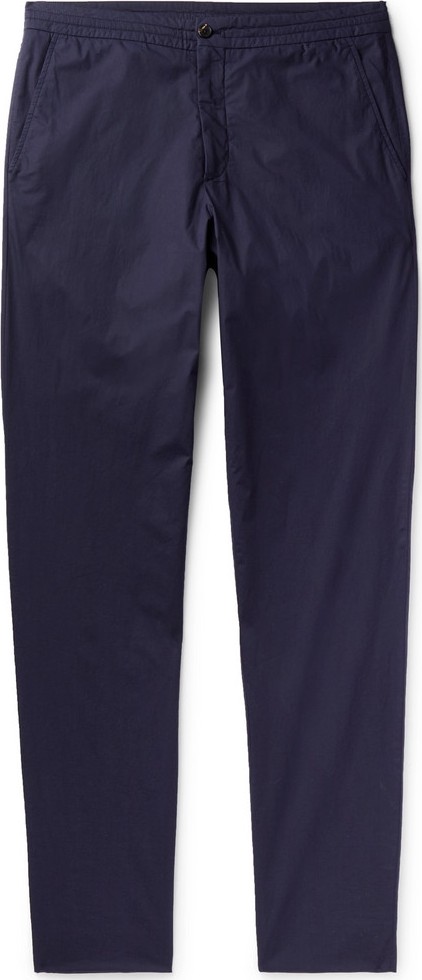 Ermenegildo Zegna Garment-Dyed Stretch-Cotton Gabardine Drawstring Trousers
