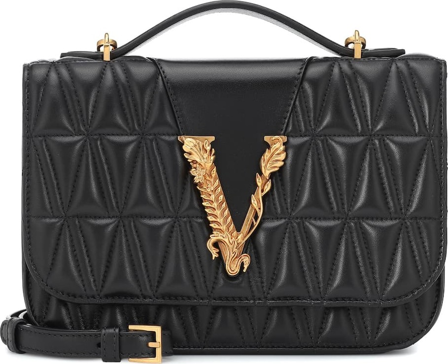 Versace Virtus quilted leather shoulder bag