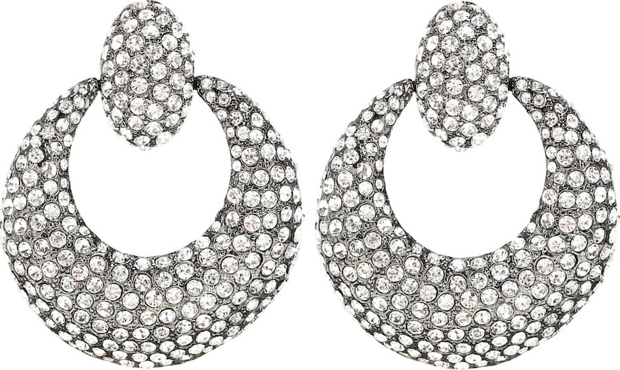 Oscar De La Renta Pavé Knock clip-on hoop earrings