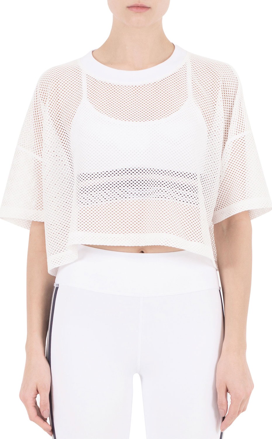 Nylora Lissy Short-Sleeve Mesh Crop Top