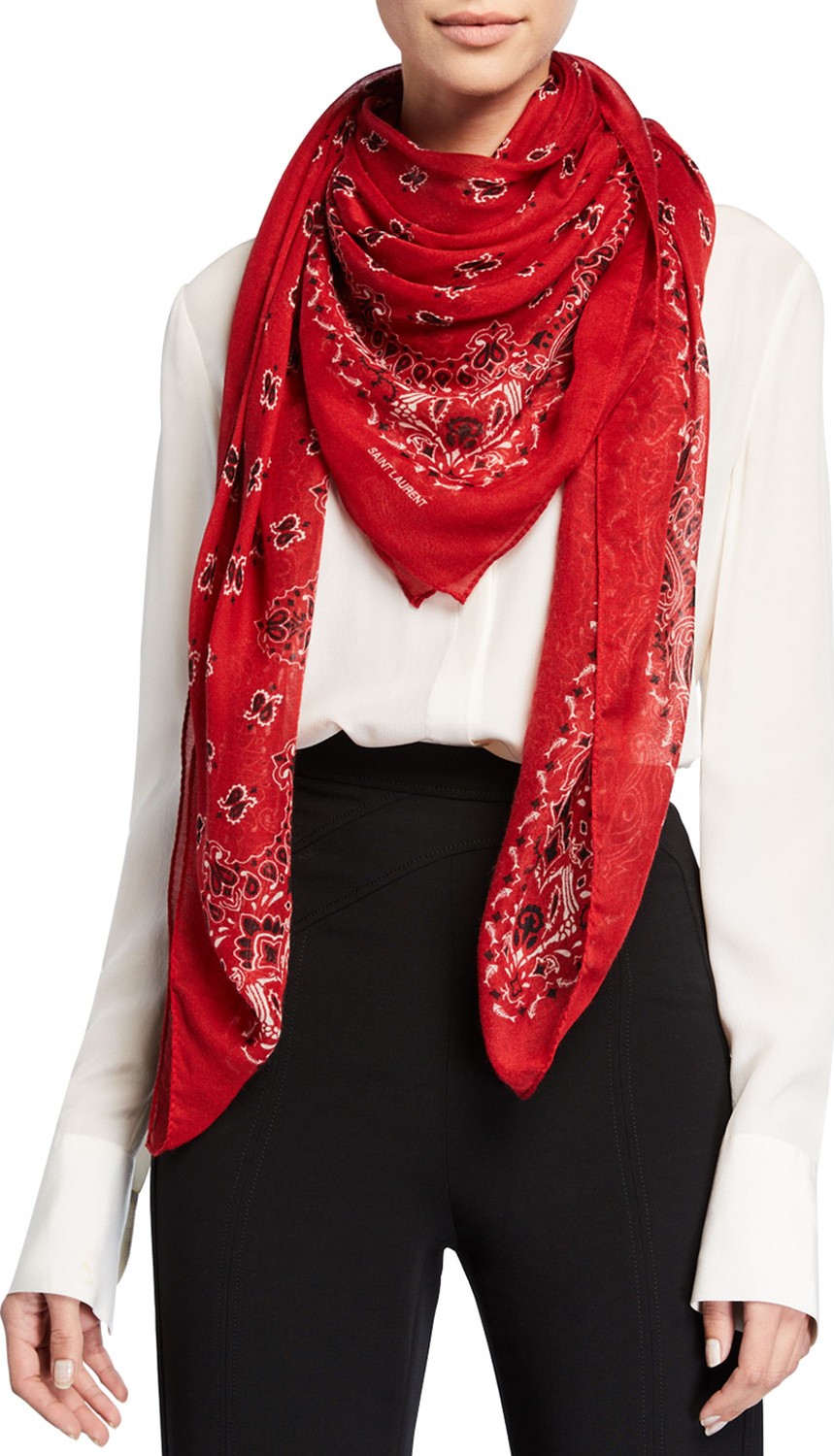 Saint Laurent Oversized Bandana Scarf