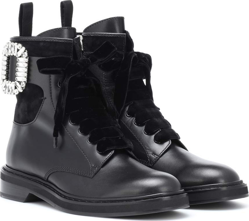 Roger Vivier Viv' Rangers Strass leather boots