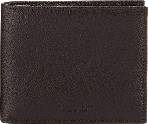 Giorgio Armani Men's Tumbled Leather Bi-Fold Wallet