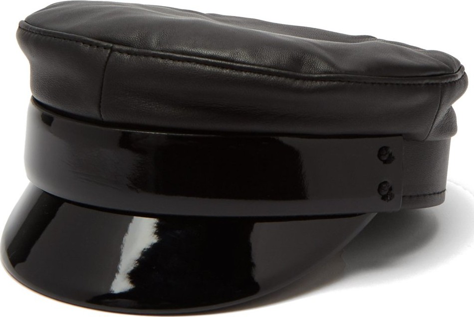 Ruslan Baginskiy Hats Leather baker boy hat