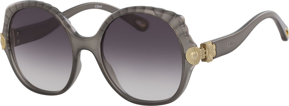 Chloe Scalloped Round Plastic Sunglasses