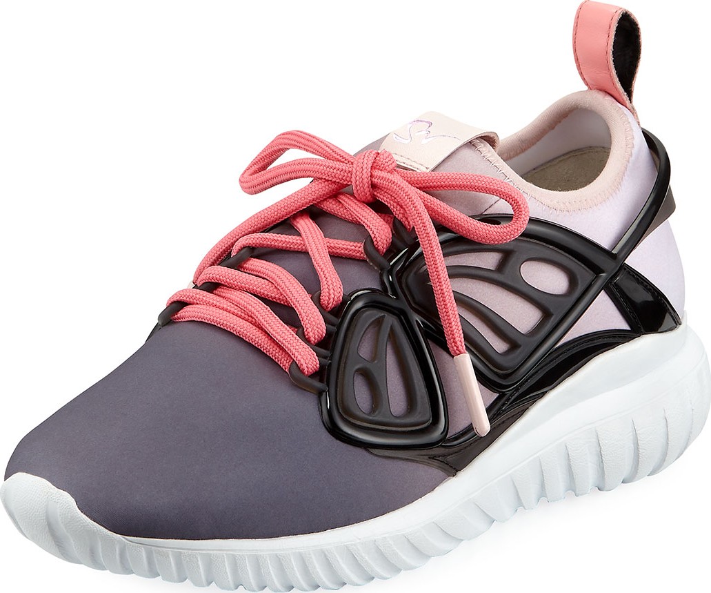 Sophia Webster Fly By Scuba Chunky Sneakers with Vinyl Butterfly