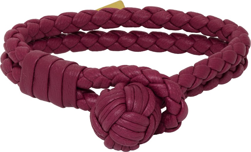Bottega Veneta SSENSE Exclusive Red Intrecciato Bracelet