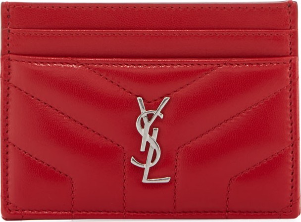 Saint Laurent Loulou Quilted Leather Card Case