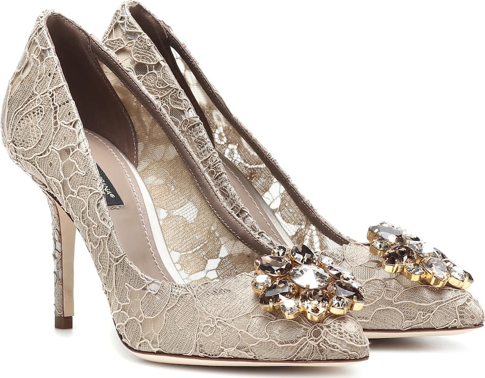 Dolce & Gabbana Belluci embellished lace pumps