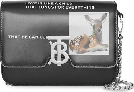 Burberry London England leather montage print bag