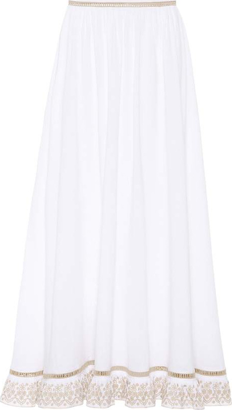 She Made Me Lily gathered cotton maxi skirt