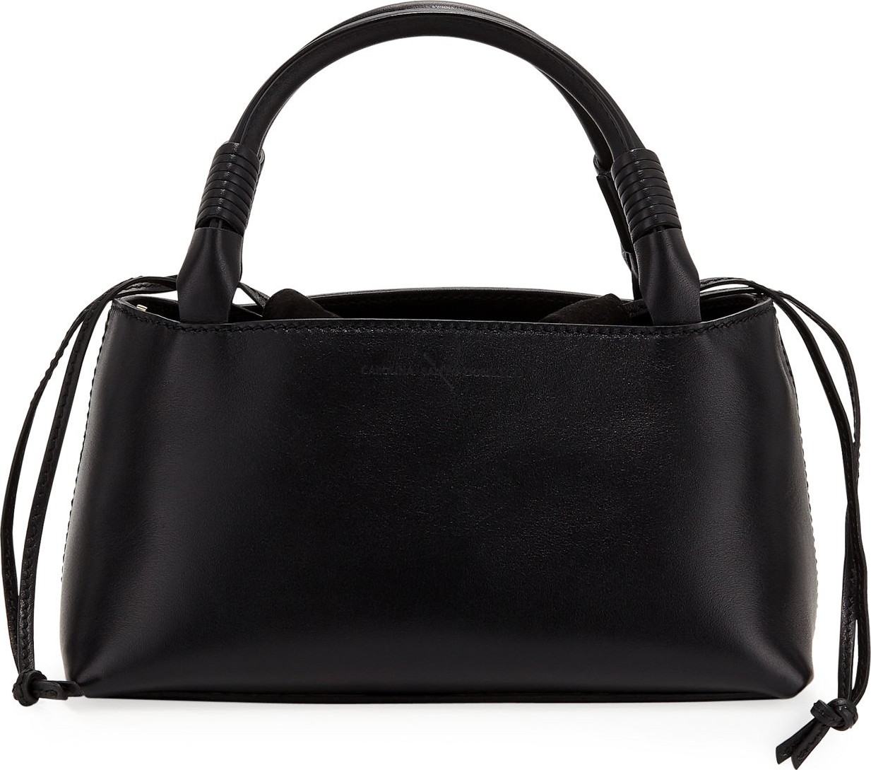 Carolina Santo Domingo Sirena Leather & Suede Drawstring Top Handle Bag