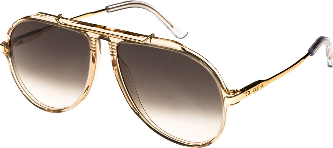 Celine Gradient Acetate & Metal Aviator Sunglasses