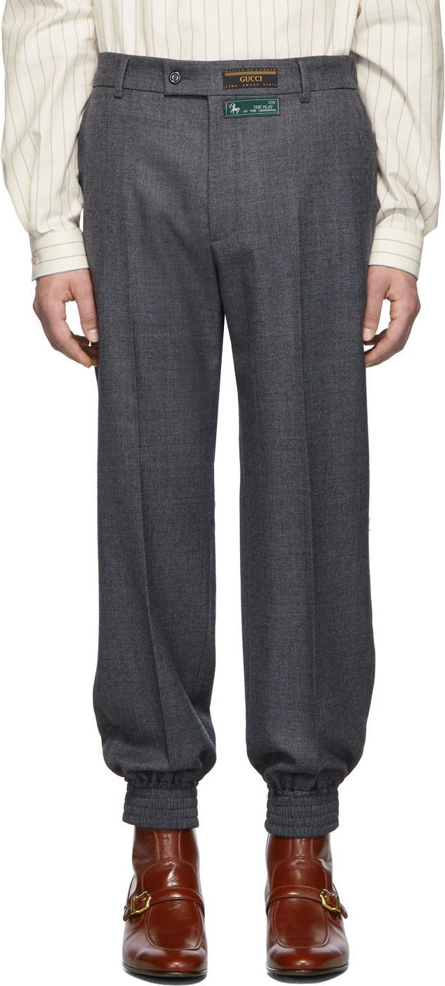 Gucci Grey Sharkskin Classic Trousers
