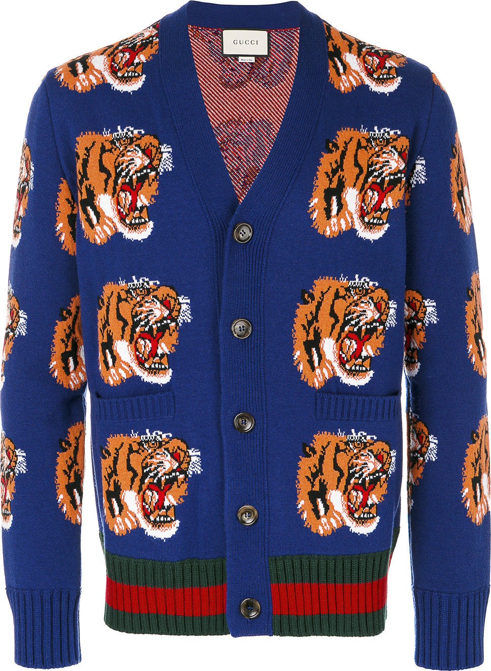 Gucci Tiger jacquard wool cardigan