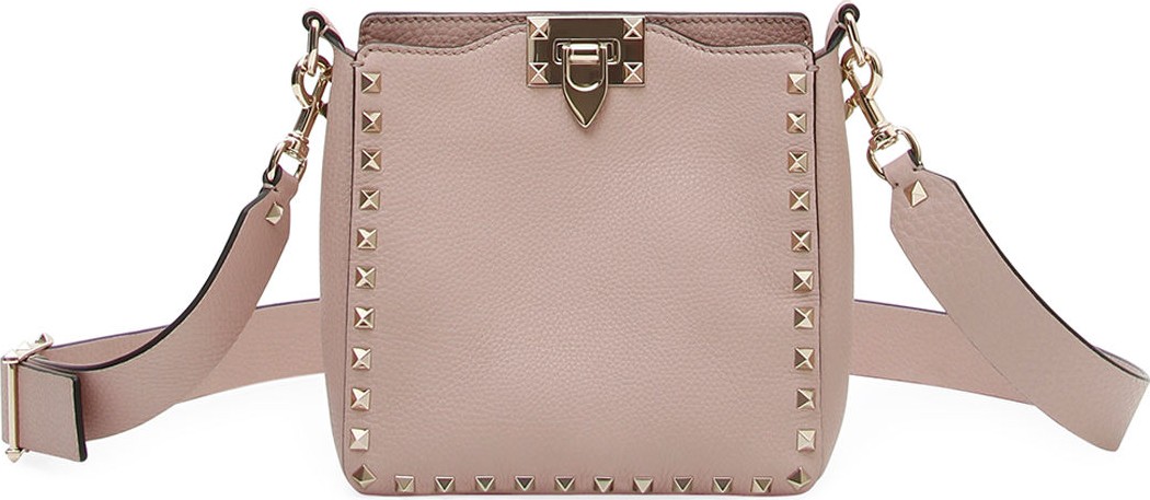 Valentino Rockstud Mini Vitello Stampa Leather Hobo Bag