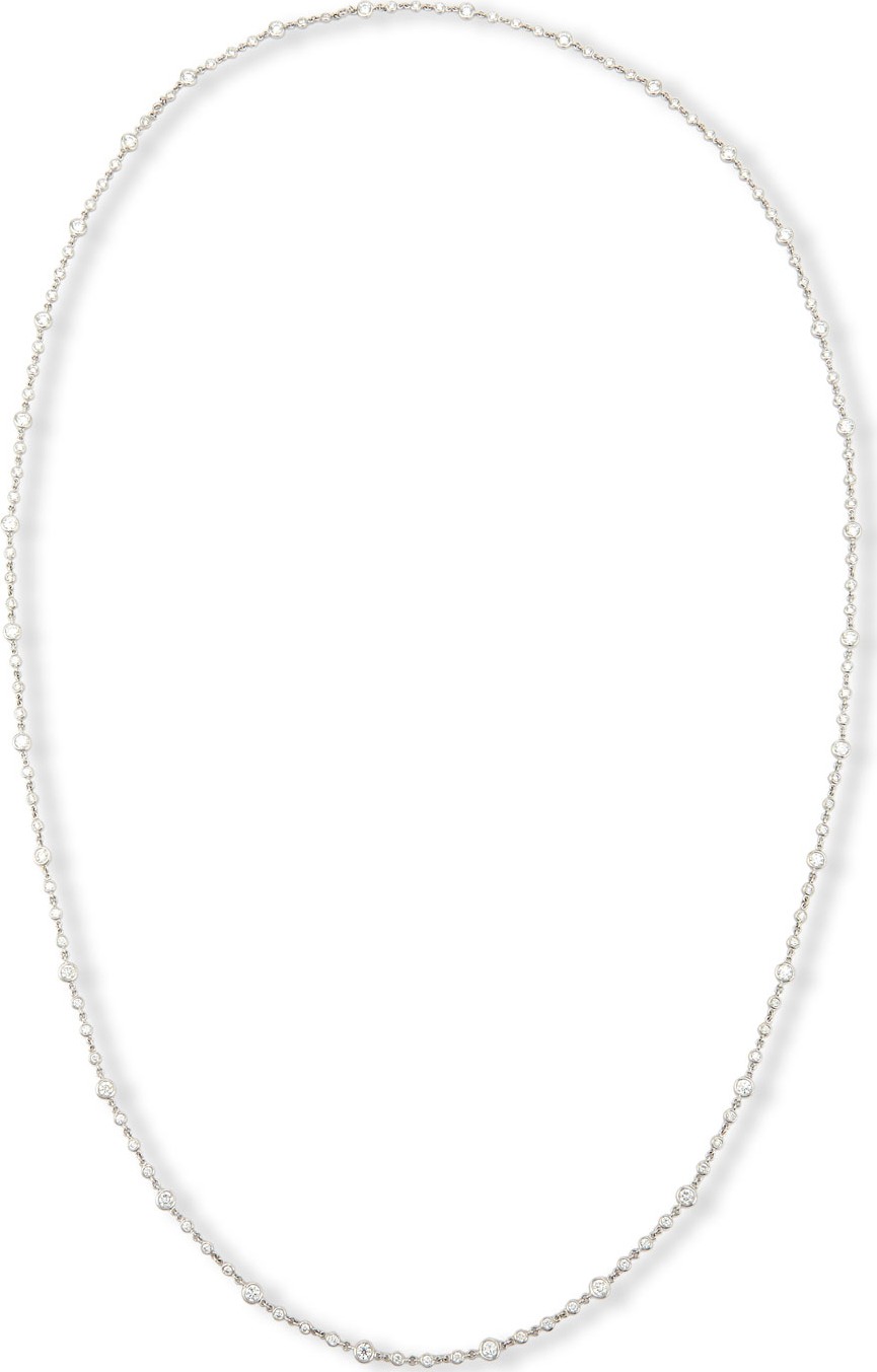 Roberto Coin 18K White Gold Diamond Station Necklace, 43"