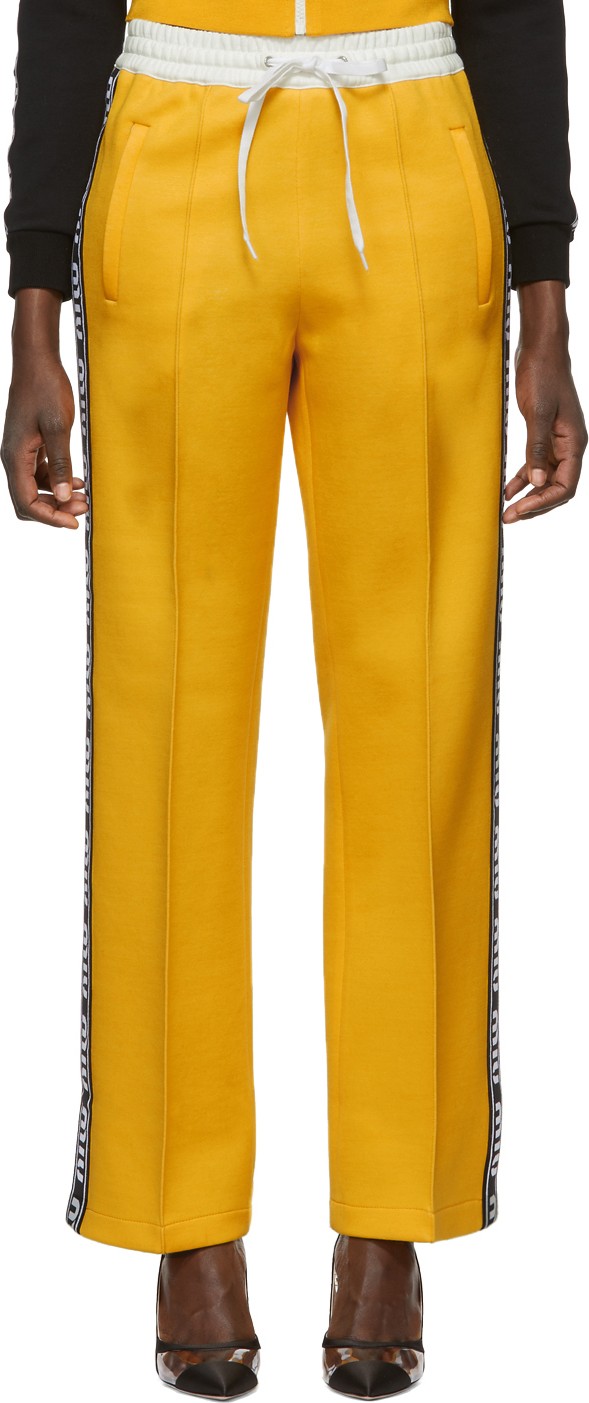 Miu Miu Yellow Elastic Stripe Lounge Pants