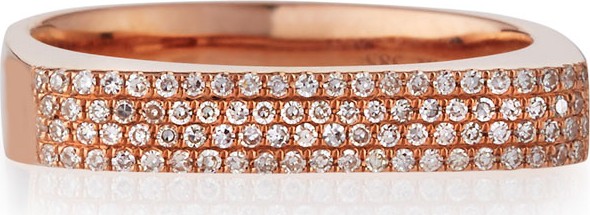 EF Collection 14K Gold Jumbo Bar Ring with Diamonds