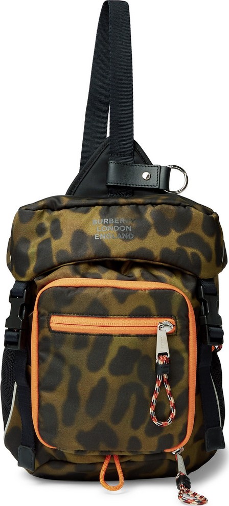 Burberry London England Animal-Print Nylon Cross-Body Backpack