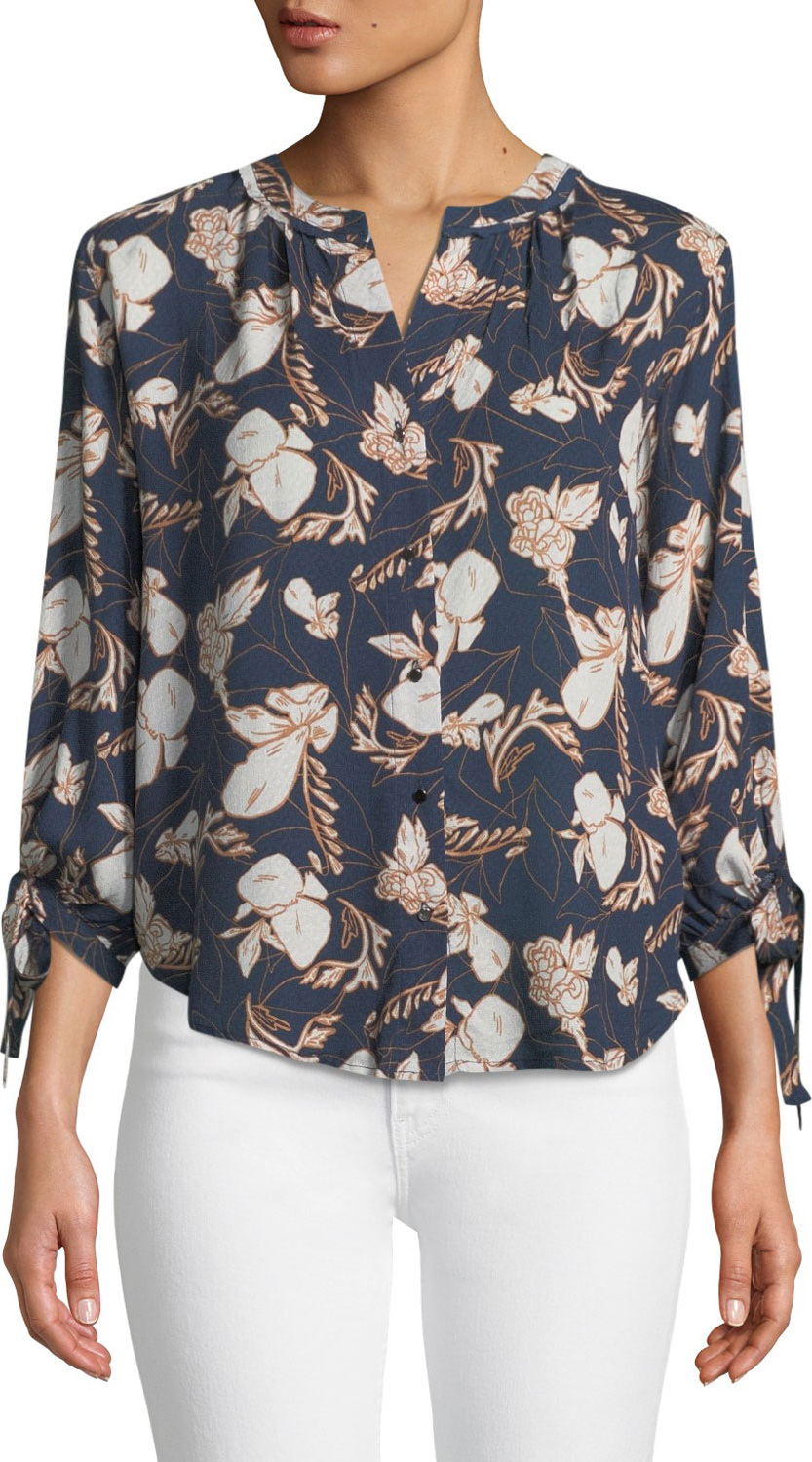 Splendid Ramo Floral Button-Front Top
