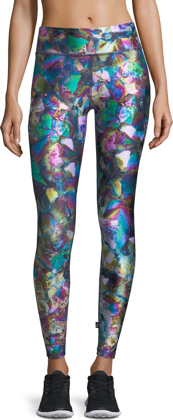 Terez Metallic Crystal Tall Band Performance Leggings