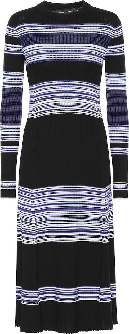 Proenza Schouler Striped wool midi dress