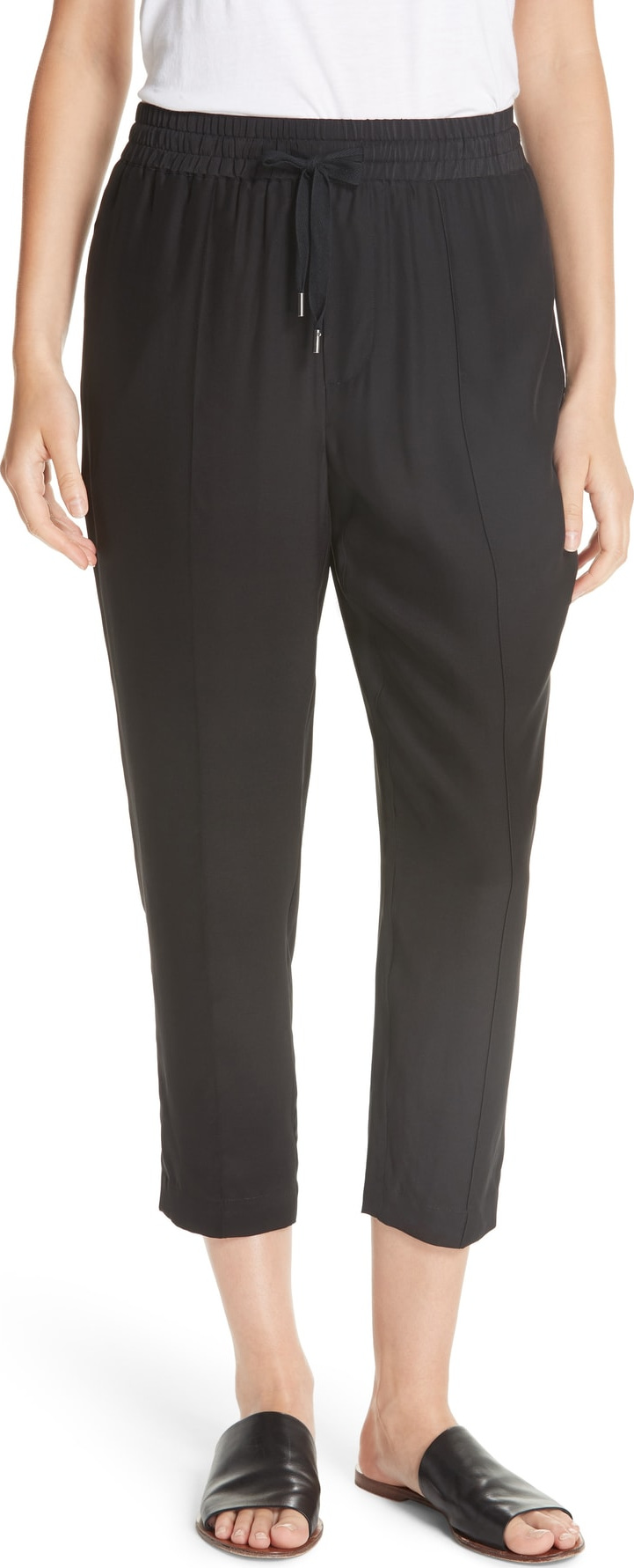 ATM Anthony Thomas Melillo Silk Charmeuse Pull-On Crop Pants