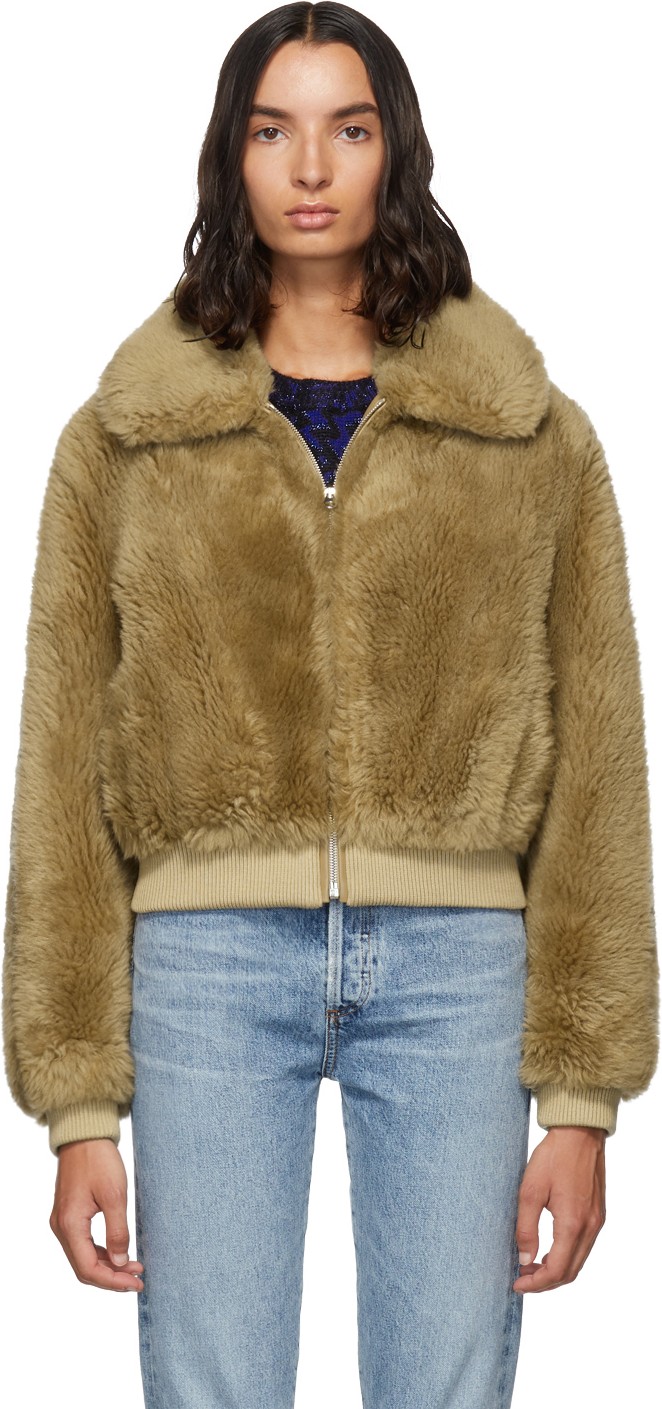 Meteo By Yves Salomon Brown Wool Flap Collar Jacket