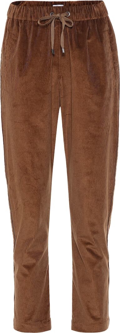 Brunello Cucinelli Cropped corduroy-blend pants