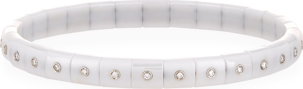 Roberto Demeglio 18K White Gold White Ceramic & Diamond Bracelet