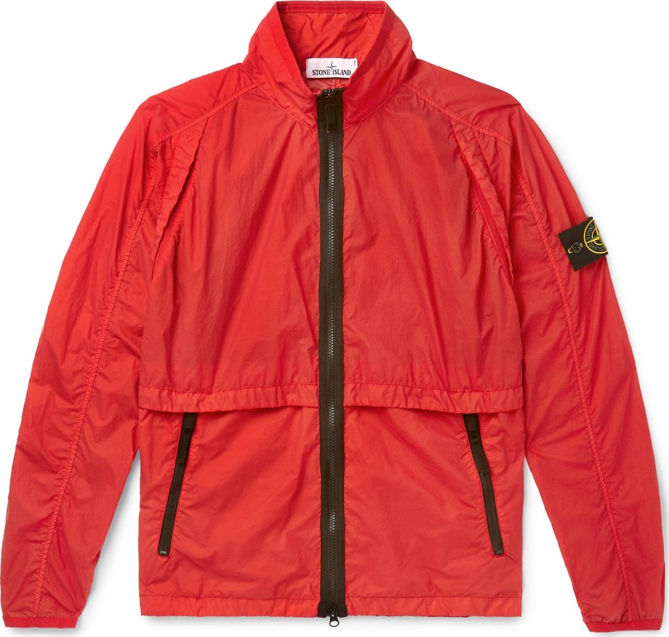 Stone Island Logo-Appliquéd Garment-Dyed Nylon Jacket