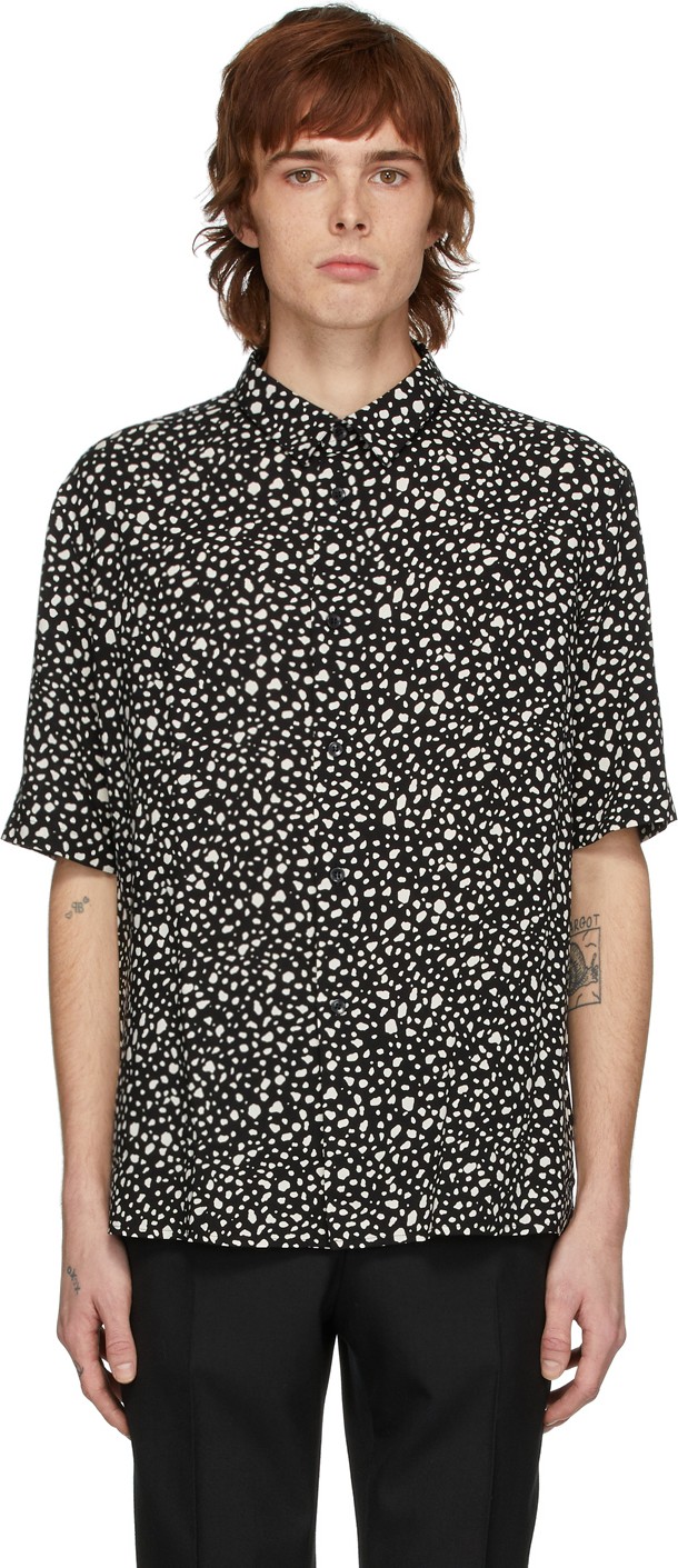 Saint Laurent Black Leopard Shirt