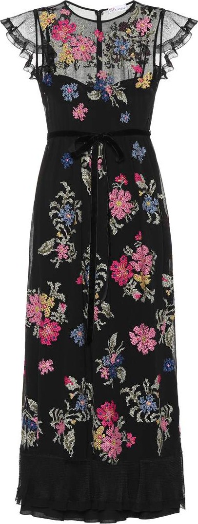RED Valentino Embroidered midi dress