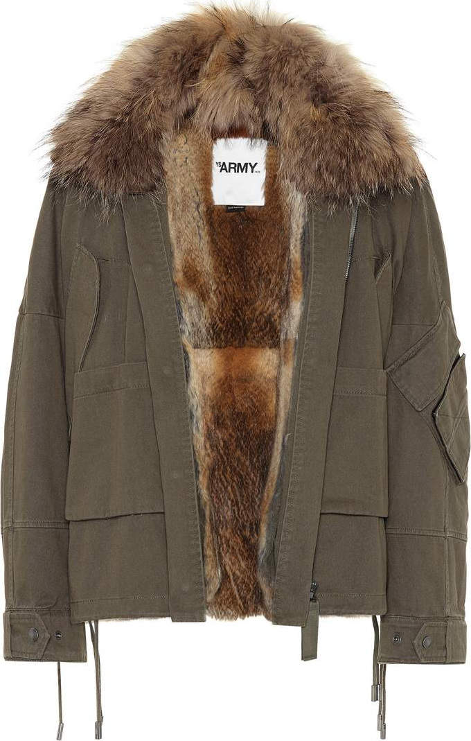 Army By Yves Salomon Fur-trimmed cotton jacket