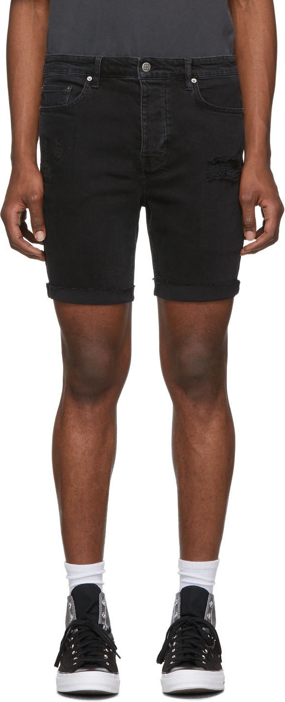 Ksubi Black Denim Chopper Shorts