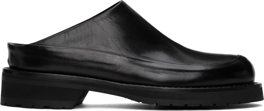 Ann Demeulemeester Black Leather Moresco Loafers