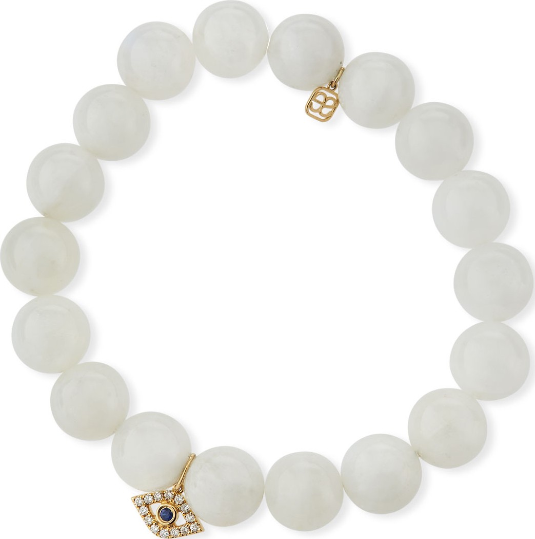 Sydney Evan Evil Eye & Moonstone Beaded Bracelet