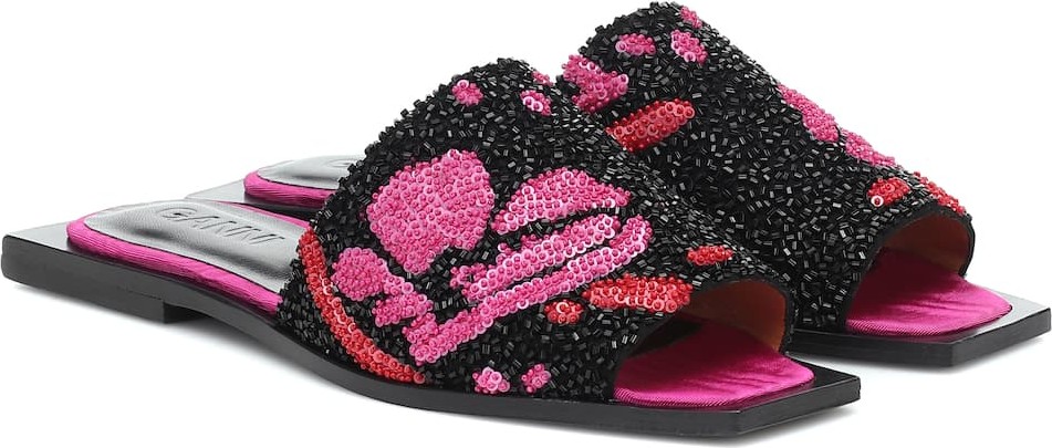 Ganni Embellished slides