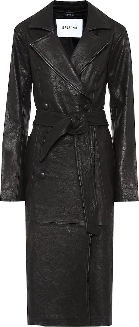 Grlfrnd Lori leather trench coat