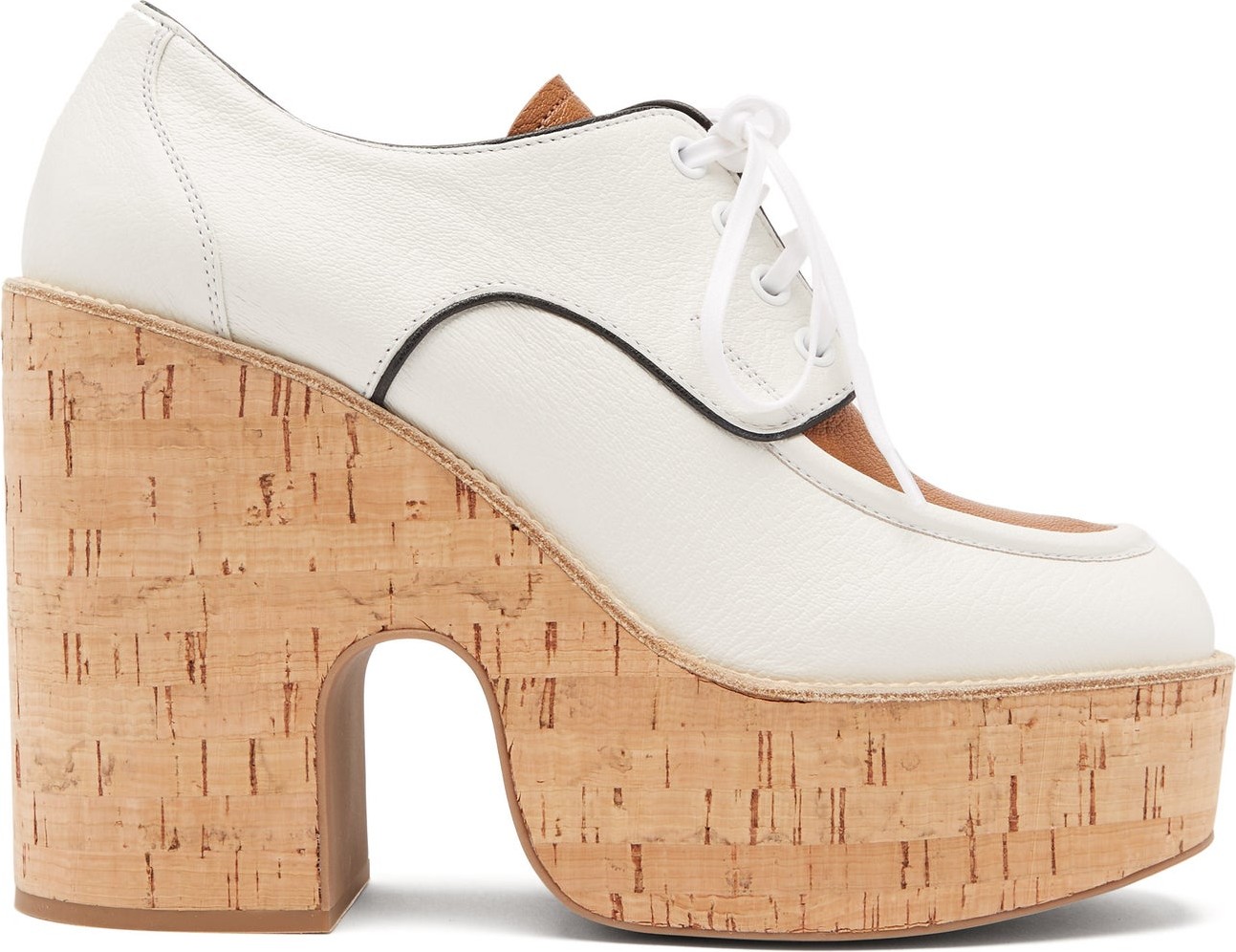 Miu Miu Grained-leather wedge-platform shoes