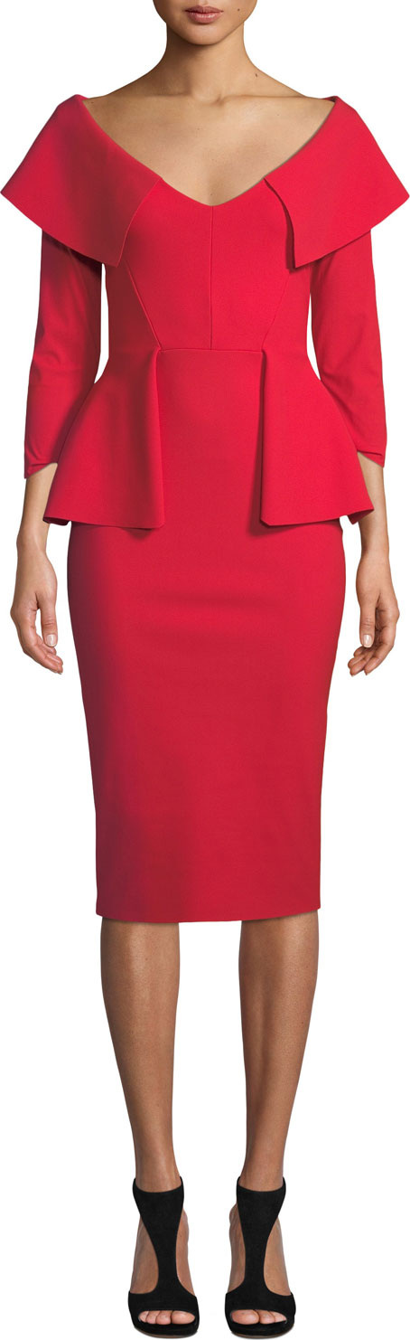 La Petite Robe di Chiara Boni Hande Collared Peplum Dress