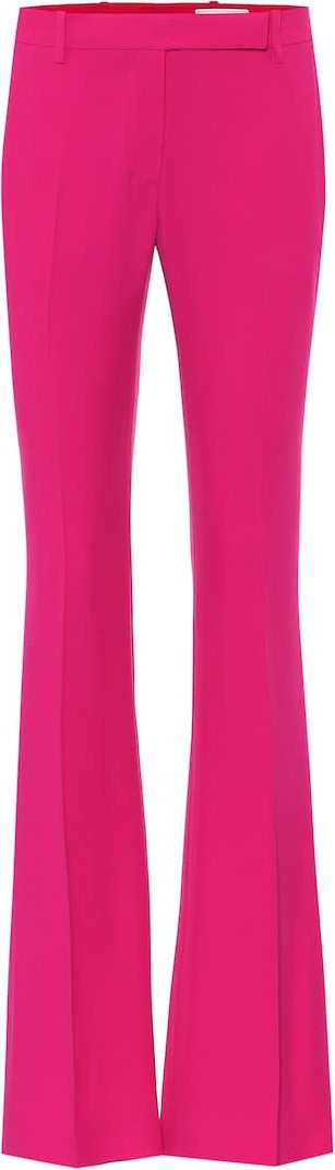 Alexander McQueen Mid-rise flared crêpe pants