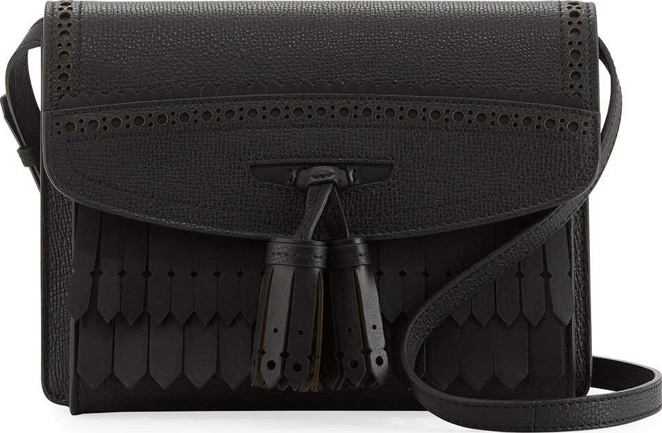 Burberry London England Small Macken Broguing Tassel Shoulder Bag